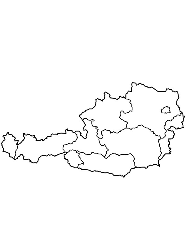 Map of Austria Coloring page