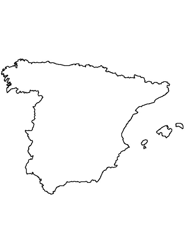 Map of Spain Coloring page