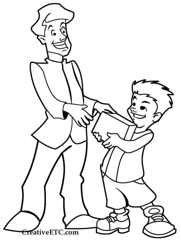 Present for fathersday Coloring page Present for fathersday Coloring page