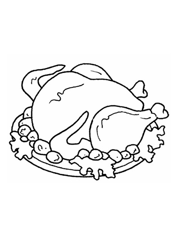 Christmas Turkey Dinner Coloring page