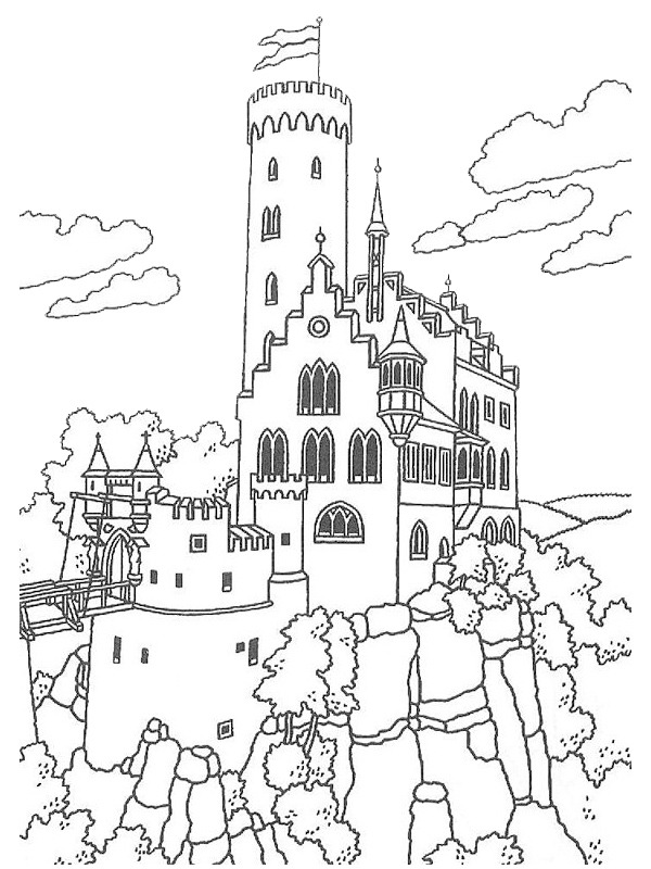 Liechtenstein Castle (germany) Coloring page