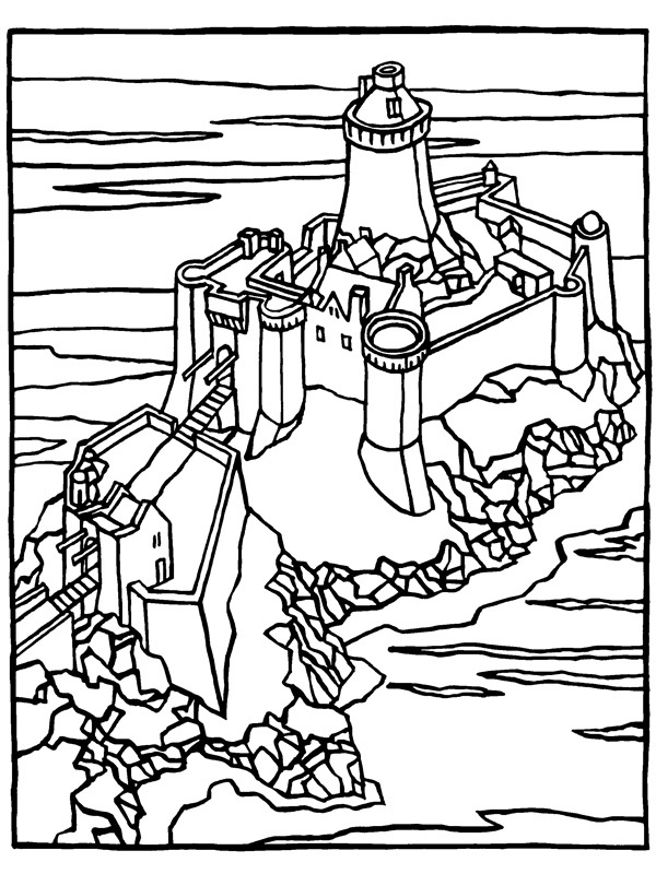 Castle of the Roche Goyon Coloring page Castle of the Roche Goyon Coloring page