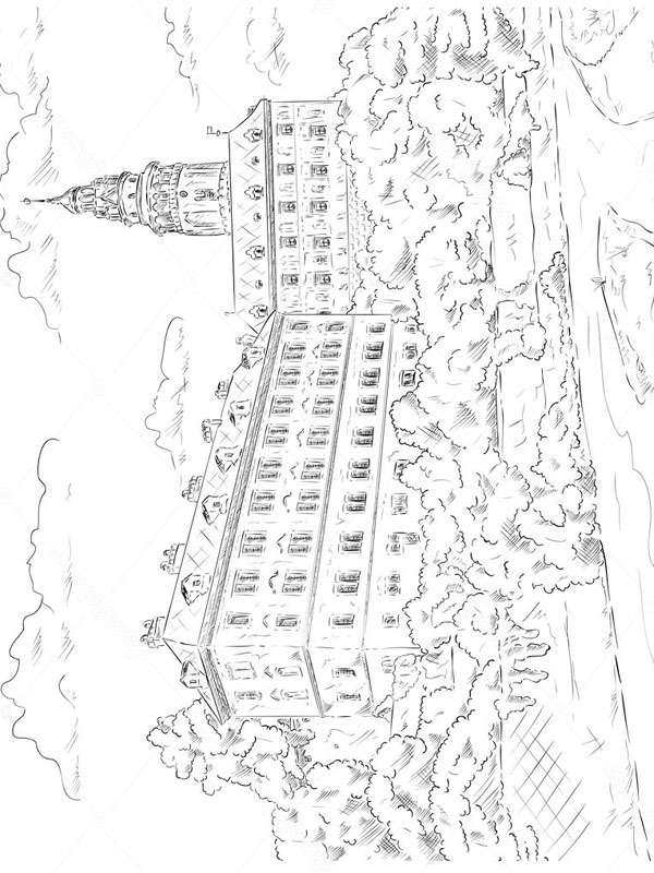 Český Krumlov Castle Coloring page Český Krumlov Castle Coloring page