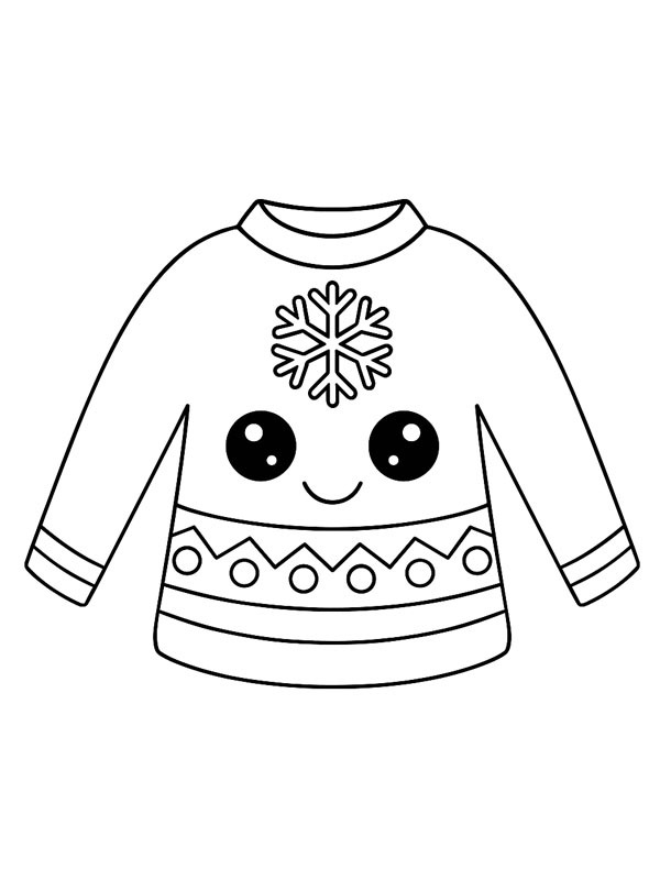 Cute Christmas sweater Coloring page Cute Christmas sweater Coloring page