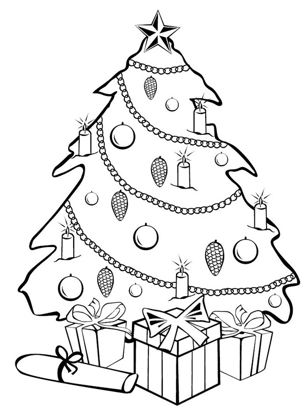 Presents under the tree Coloring page