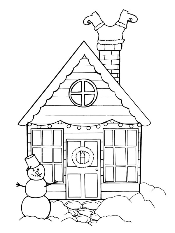 Christmas house Coloring page