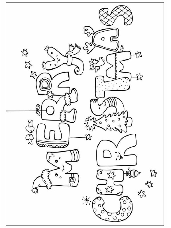 Christmas card Coloring page