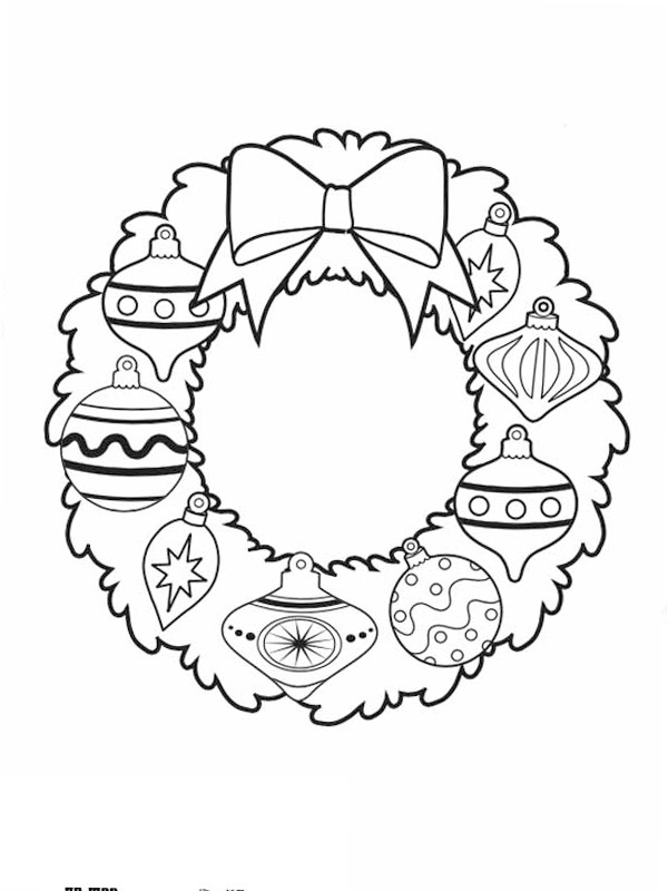 Christmas wreath Coloring page