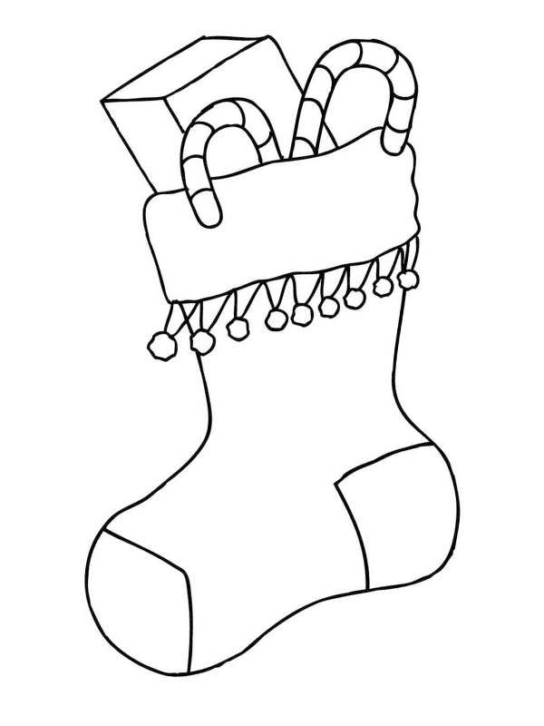 Christmas stocking presents Coloring page Christmas stocking presents Coloring page