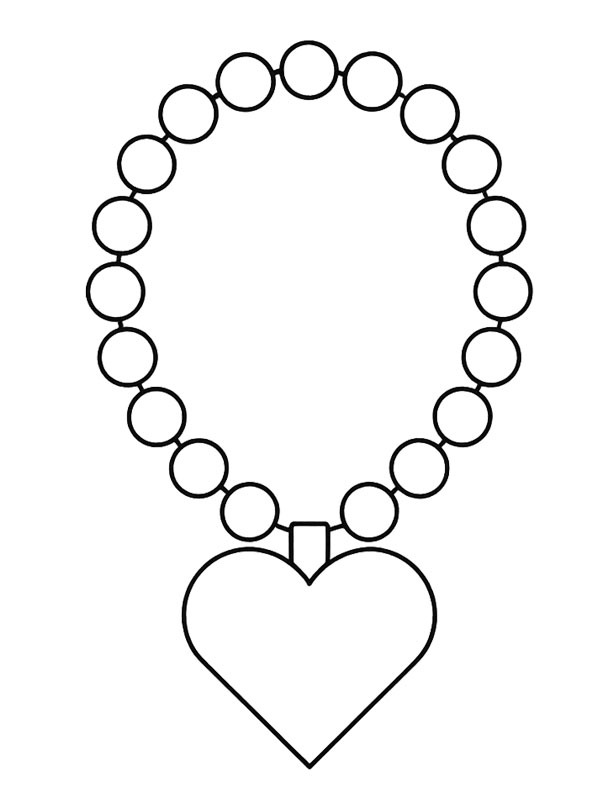 Heart Necklace Coloring page