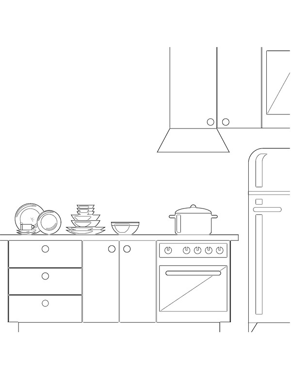Kitchen Coloring page