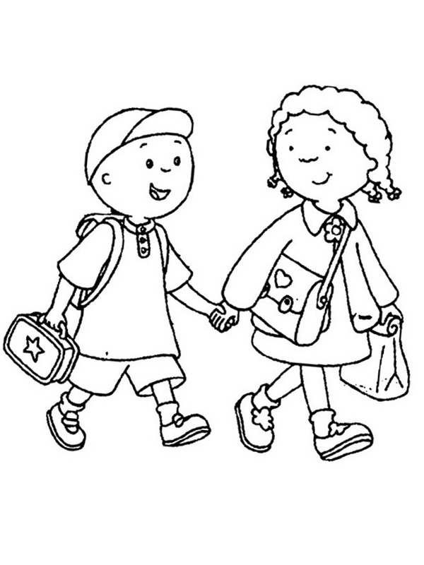 Walk to School Coloring page