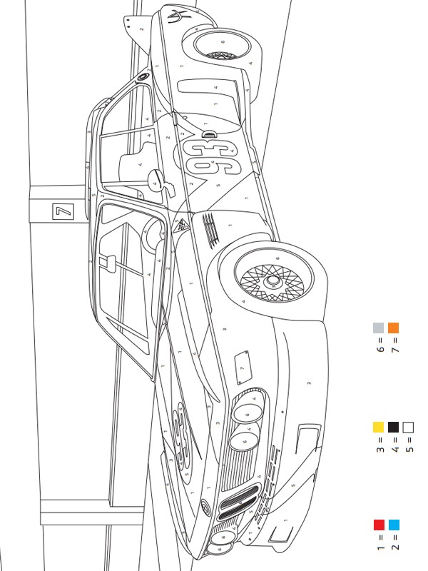 BMW Color on number Coloring page