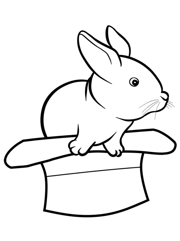 Rabbit in hat Coloring page