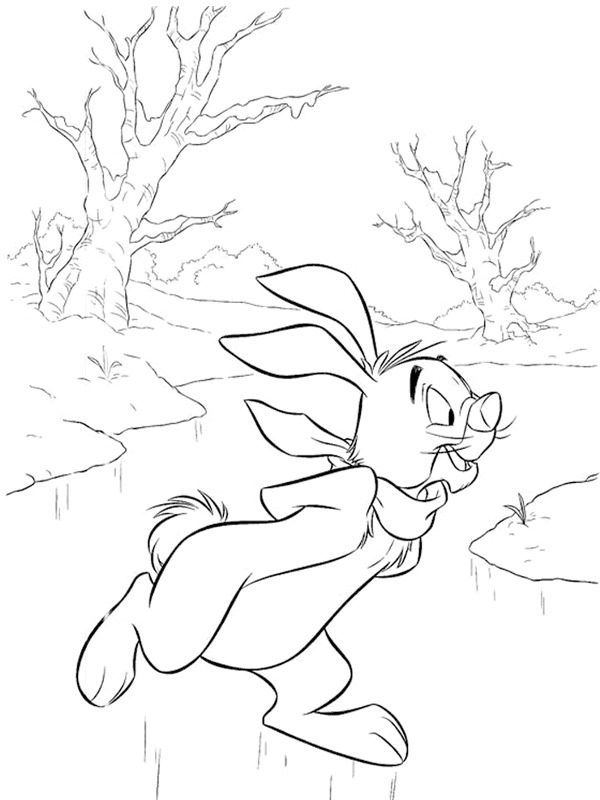 Rabbit on the ice Coloring page