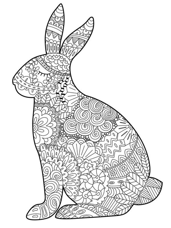 Rabbit for adults Coloring page