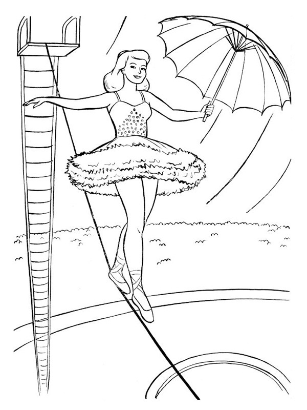 Tightrope walking Coloring page