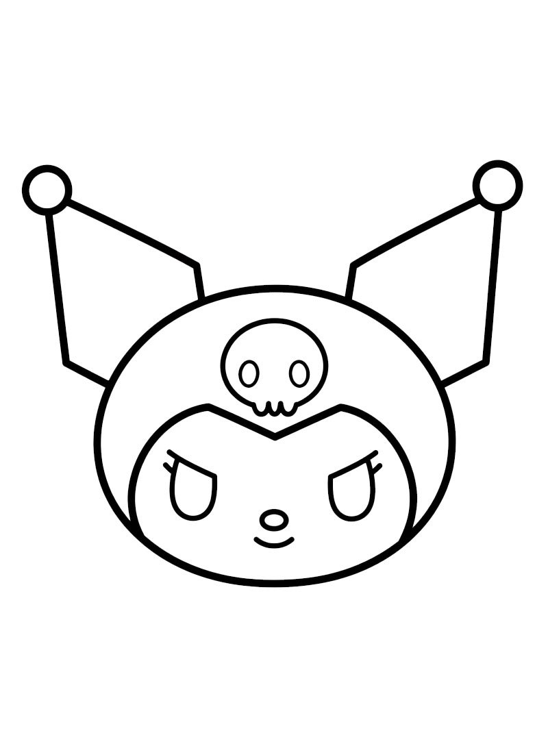 Kuromi face Coloring page