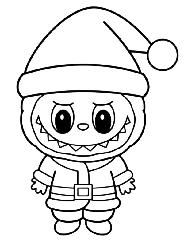 Labubu Christmas Coloring page