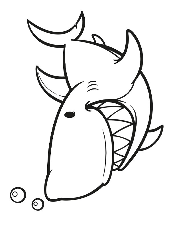 Laughing shark Coloring page
