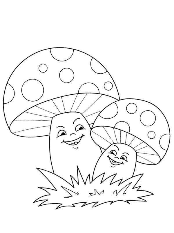 Laughing mushroom Coloring page