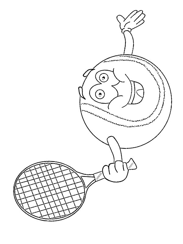 Smiling tennis ball Coloring page