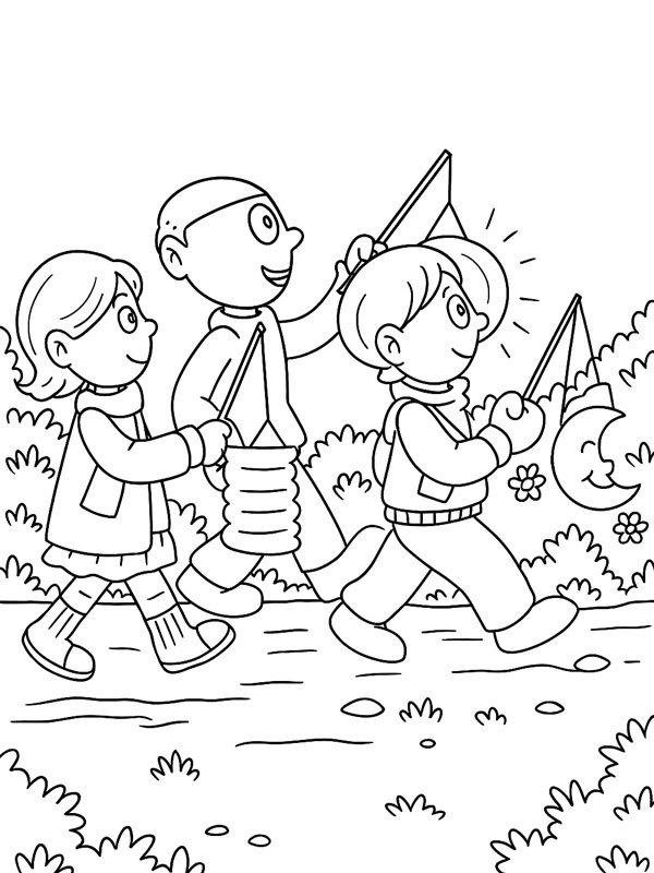 Lantern parade Coloring page
