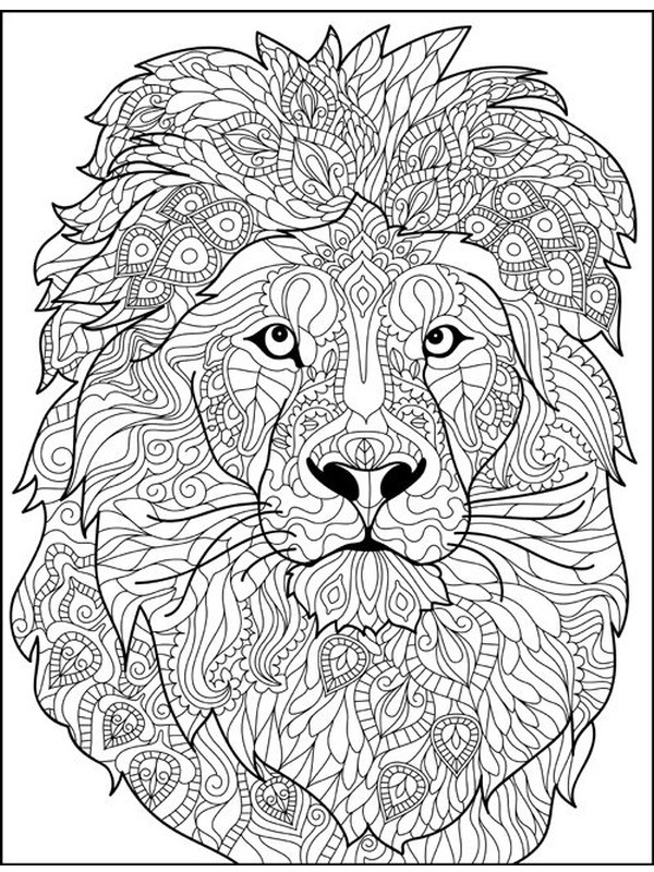 Lion for adults Coloring page