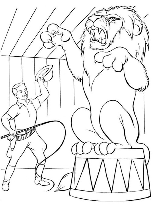Lion tamer Coloring page