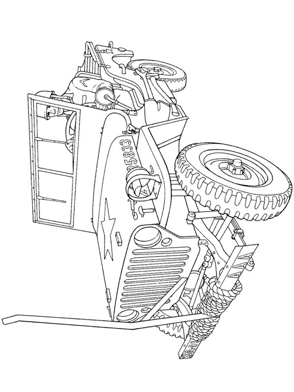 Army jeep Coloring page