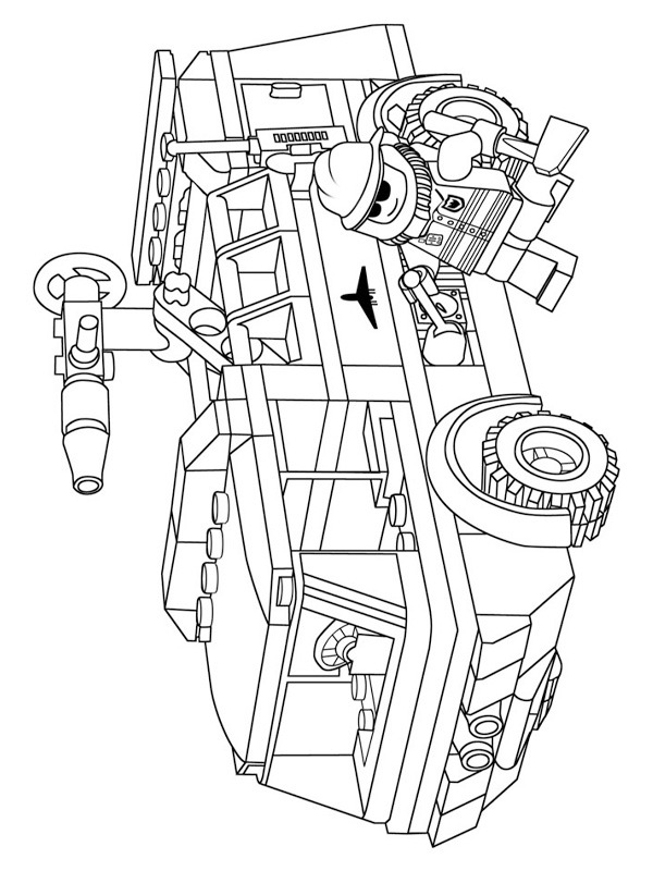 Lego fire truck Coloring page