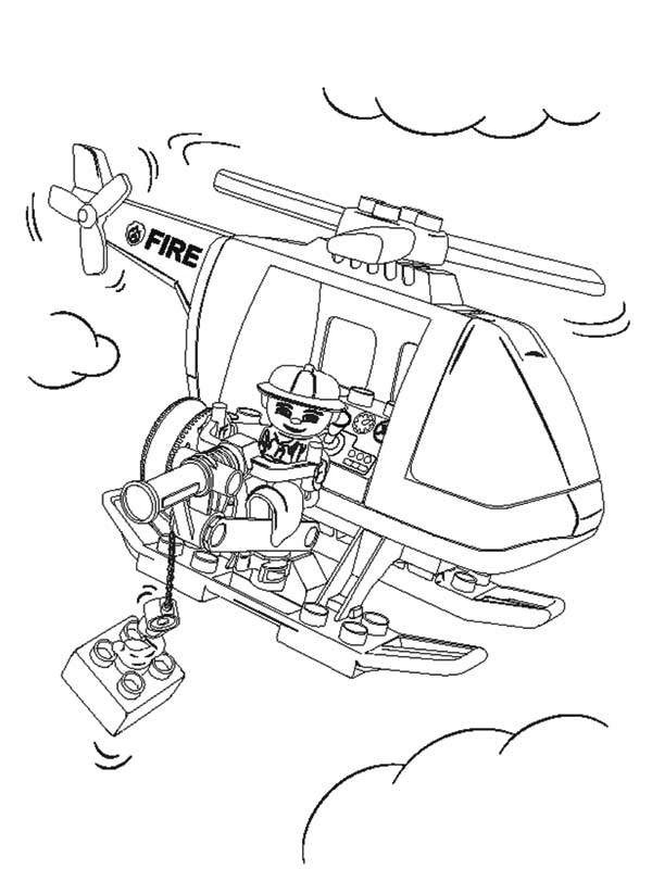 Lego helicopter Coloring page