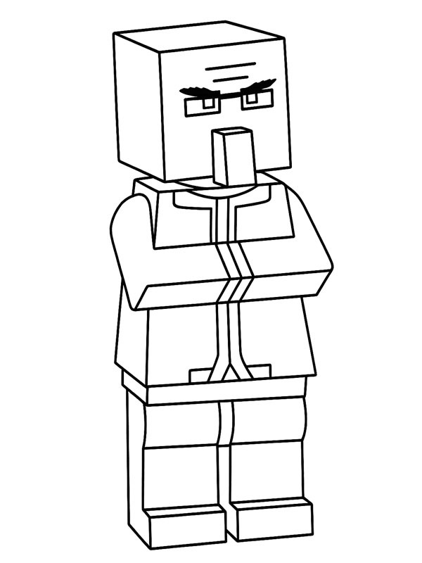 LEGO Minecraft Villager Coloring page LEGO Minecraft Villager Coloring page
