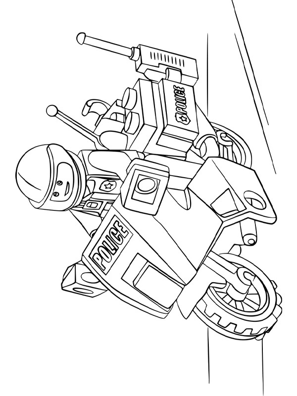 Lego police motorcycle Coloring page Lego police motorcycle Coloring page