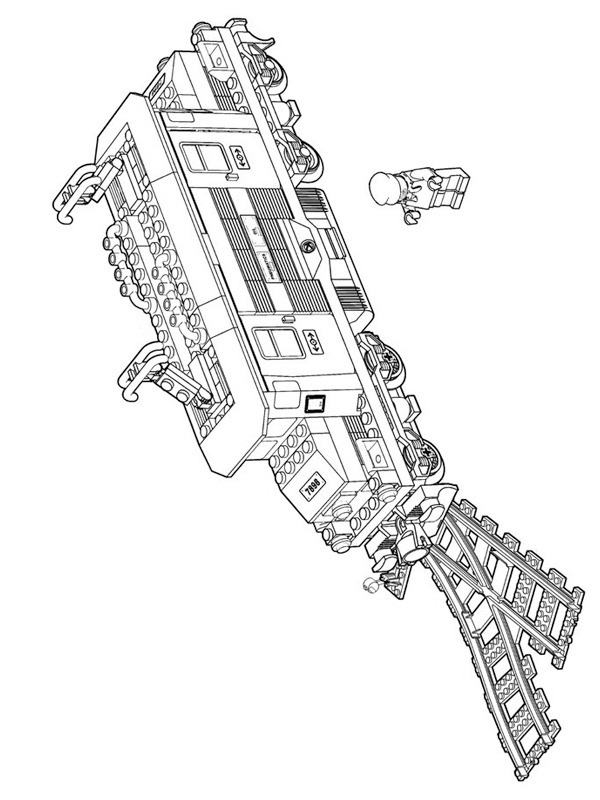Lego train Coloring page