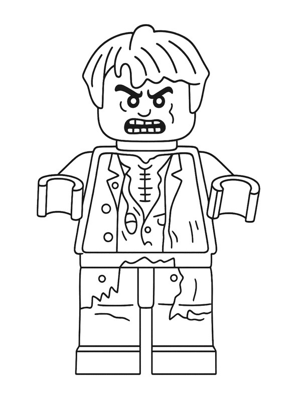 LEGO Zombie figure Coloring page LEGO Zombie figure Coloring page
