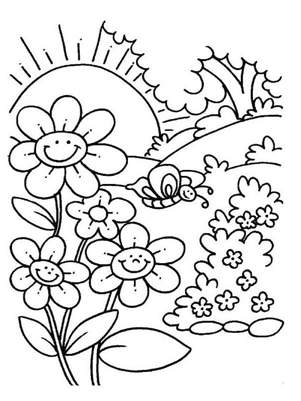 Spring Coloring Page - Funny Coloring Pages