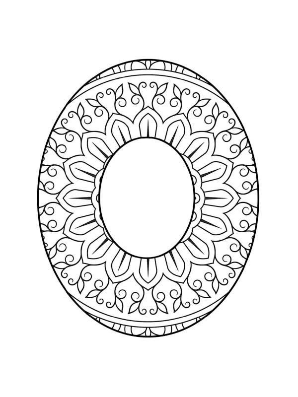 Letter O Mandala Coloring page Letter O Mandala Coloring page
