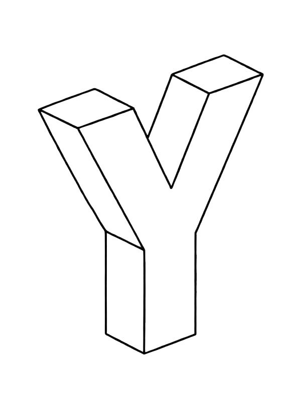 Letter Y 3D Coloring page