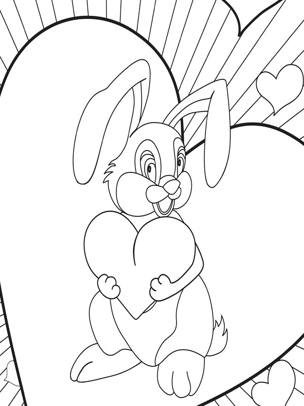 Loving rabbit Coloring page