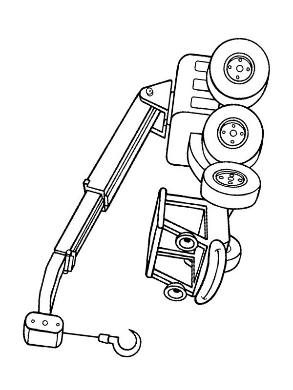Lofty the blue mobile crane Coloring page