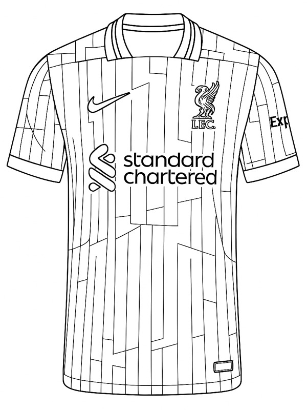 Liverpool soccer jersey Coloring page Liverpool soccer jersey Coloring page