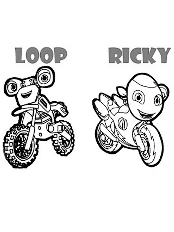 Loop and Ricky Ricky zoom Coloring page