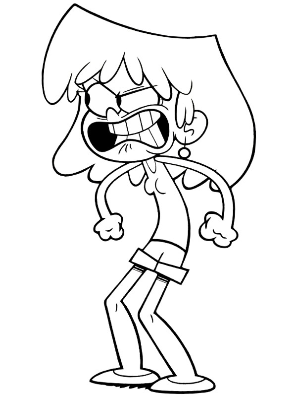 Lori Loud is angry Coloring page