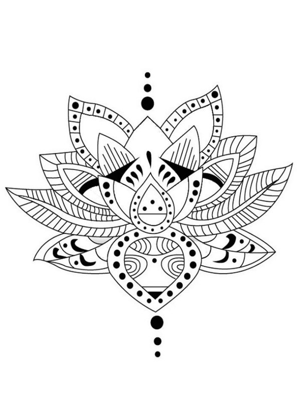 Lotus tattoo Coloring page