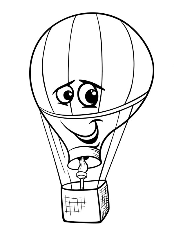 laughing hot air balloon Coloring page