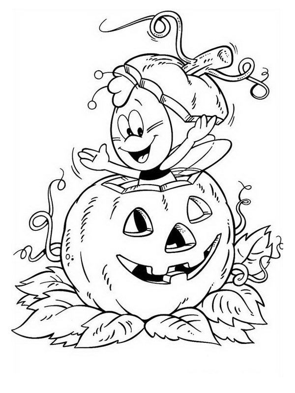 Maya the honey bee halloween Coloring page Maya the honey bee halloween Coloring page