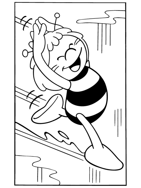 Maya the bee on the ice Coloring page
