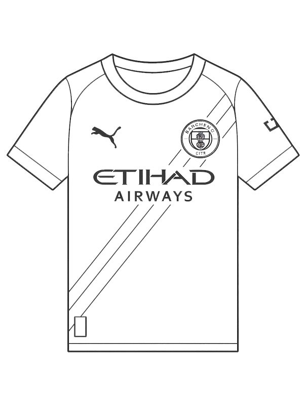 Manchester City Football Shirt Coloring page Manchester City Football Shirt Coloring page