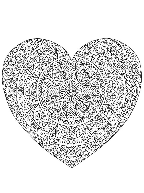 Mandala heart Coloring page